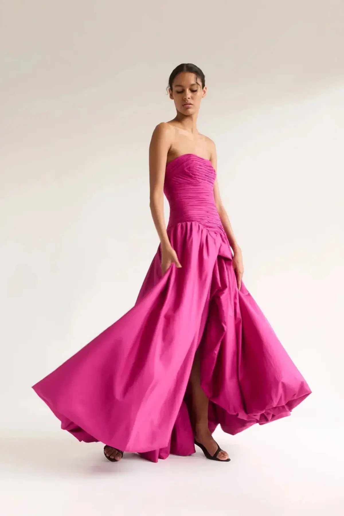 AJE Violette Bubble Hem Maxi Dress Deep Magenta Size AU 8 photo 2