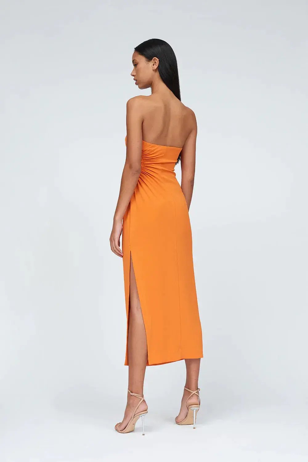 By Johnny Selena Strapless Dress Mandarin Orange Size AU 10 photo 2