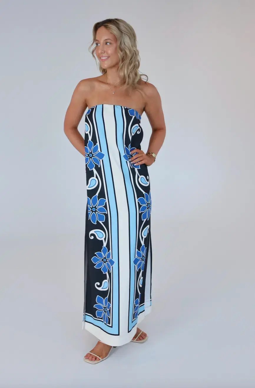 By Johnny - Azure Granada Strapless Dress Size AU 8 photo 2