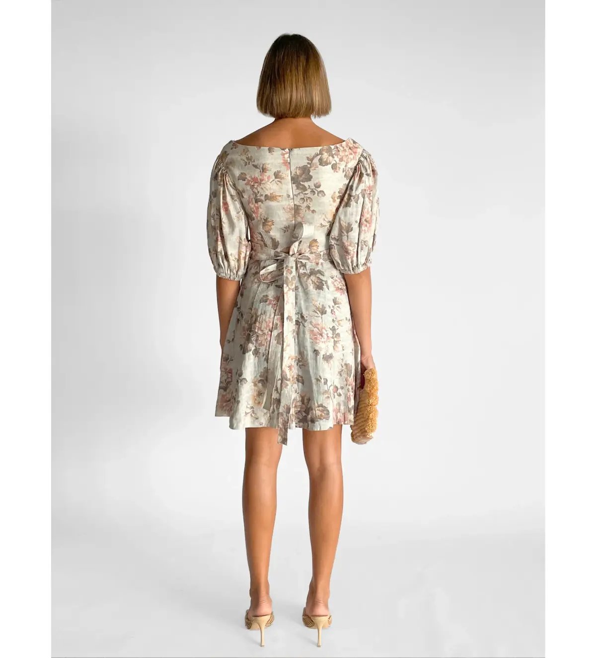 Zimmermann Fleeting Flip Mini Dress Mint Floral Size 12 photo 3
