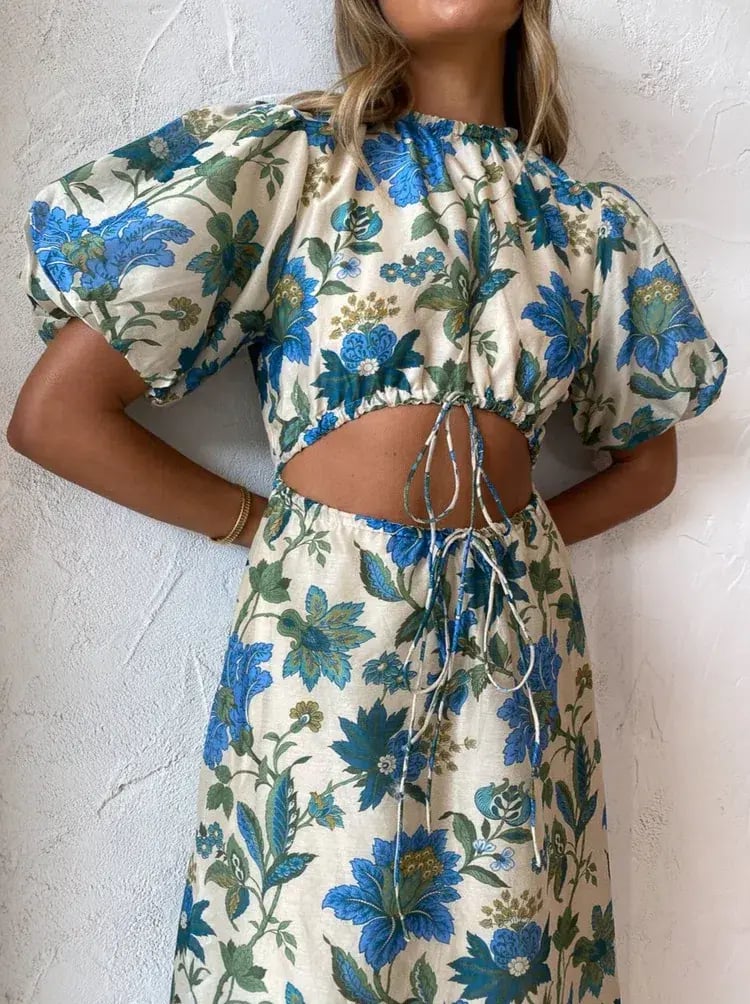 Sir the Label Celia Puff Sleeve Midi Dress Floral Size 1 / Size AU 8 photo 3