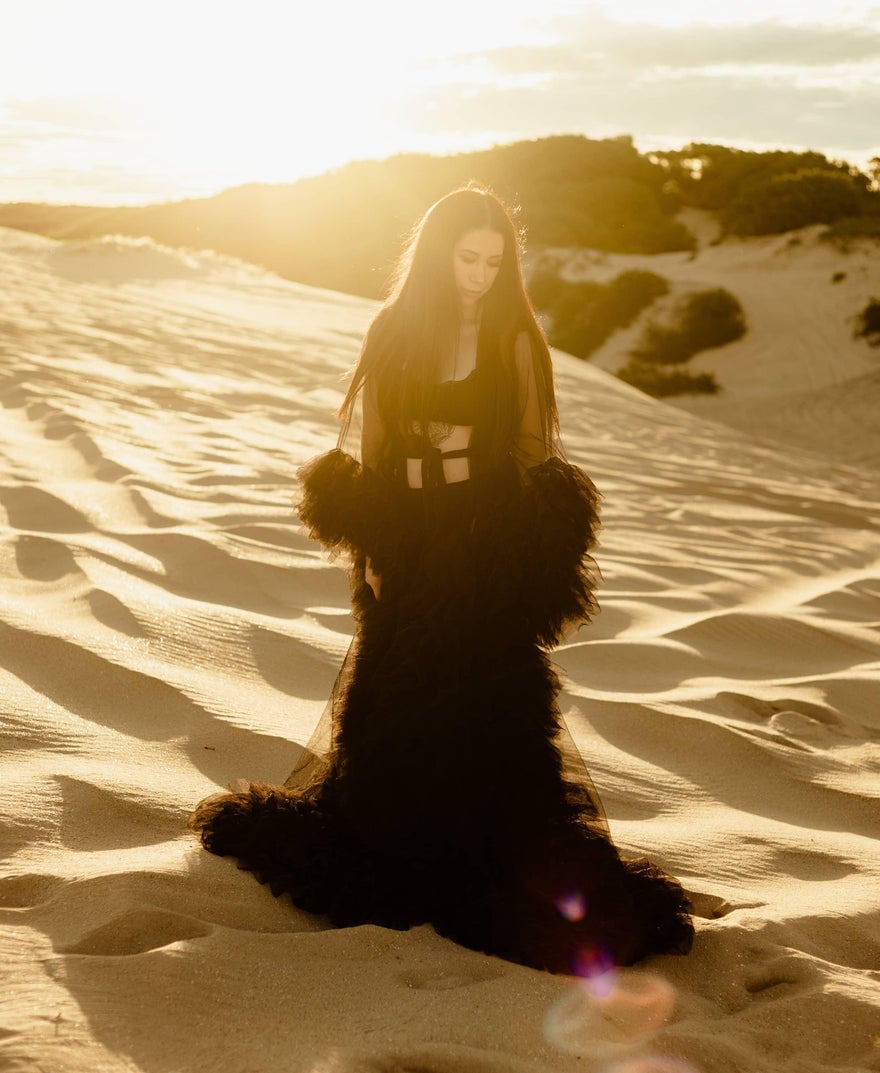 Mama Rentals Gigi Tulle Robe - Black photo 3