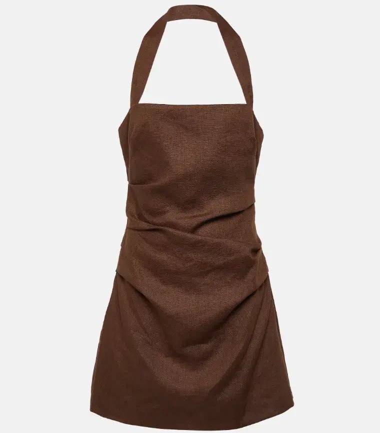 Sir The Label Noemi Halter Mini Dress in Chocolate Size 2 / AU 10 photo 5