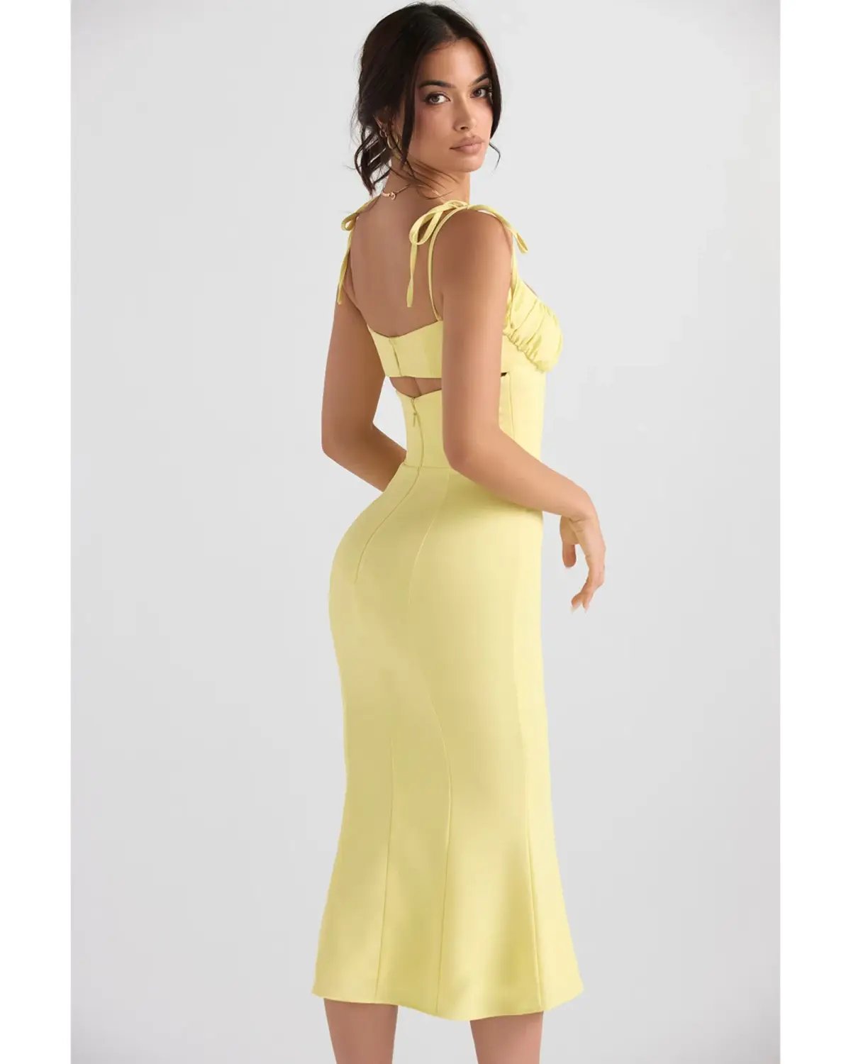 House Of CB Soren Cut Out Midi Dress Buttercup Size AU 8 photo 3