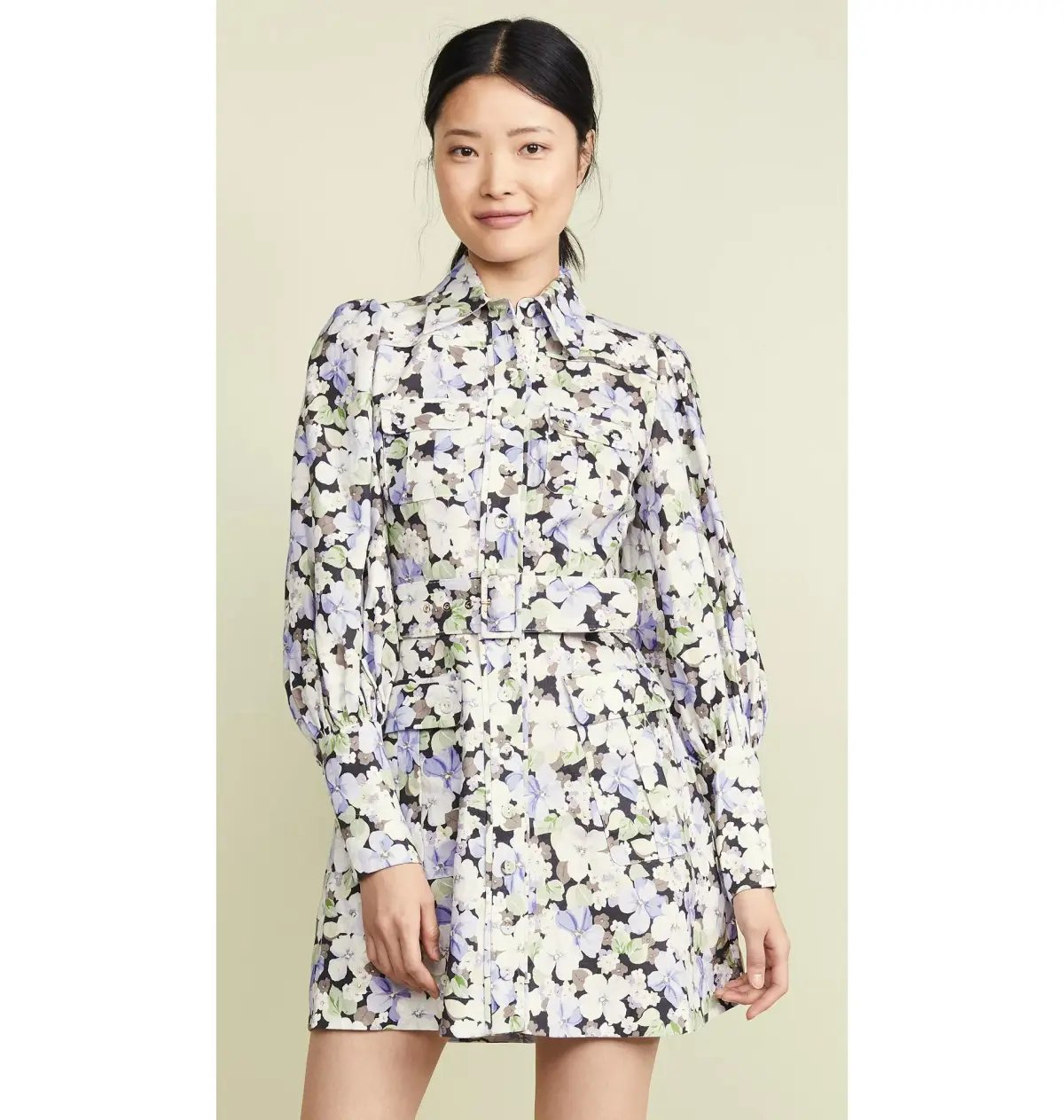 Zimmermann Ninety Six Short Shirt Dress Dark Pansy Size 2 / Au 12 photo 4