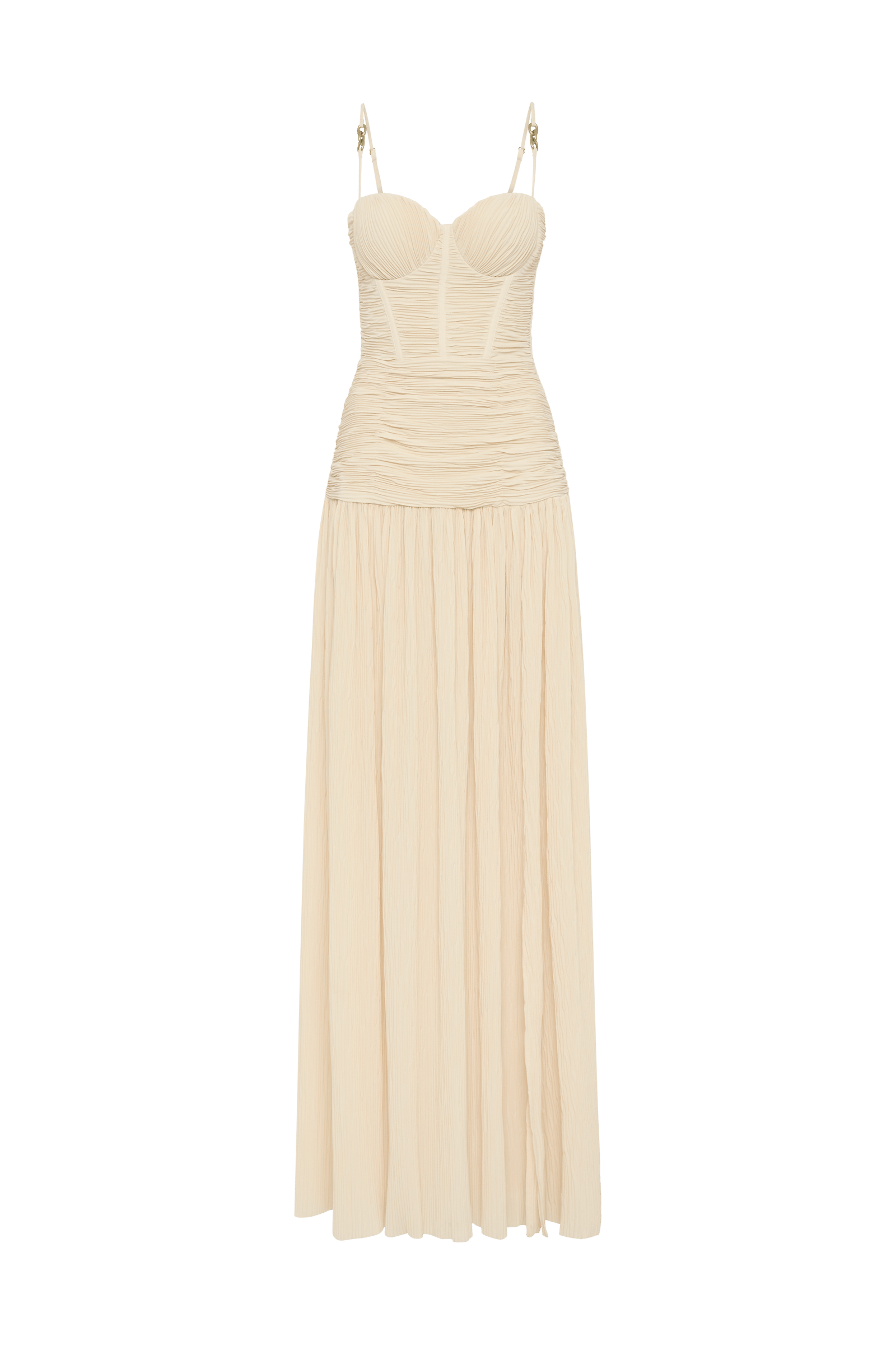 Double Time Pleat Dress in Nougat photo 6