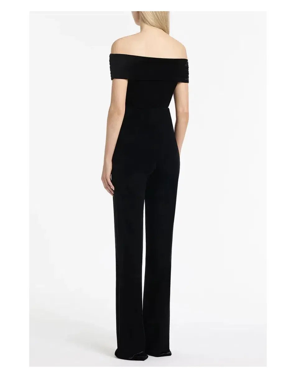 Carla Zampatti Off Shoulder Bodysuit Top and Velvet Pant Black Size 6 photo 7