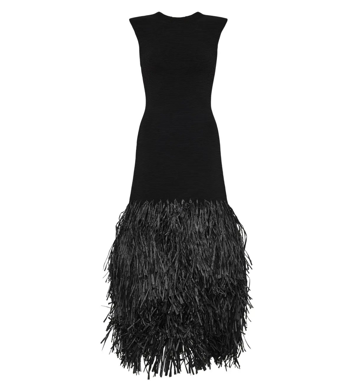 Aje Raffia Rushes Knit Midi Dress in Black Size XS/AU 6 photo 5