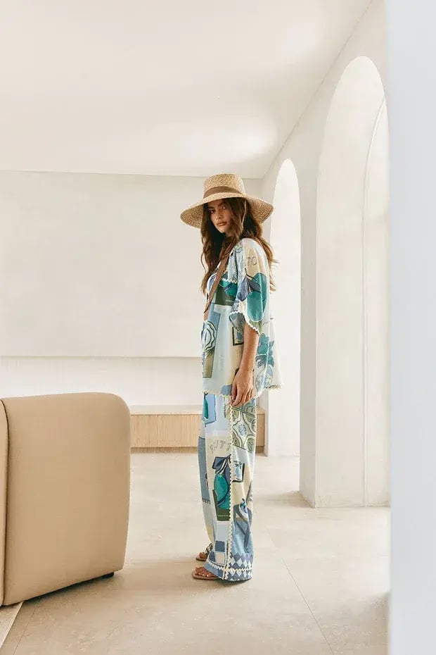 Zaco Kelia Shirt & Pant Set Blue/Multi Size S / AU 8 photo 4