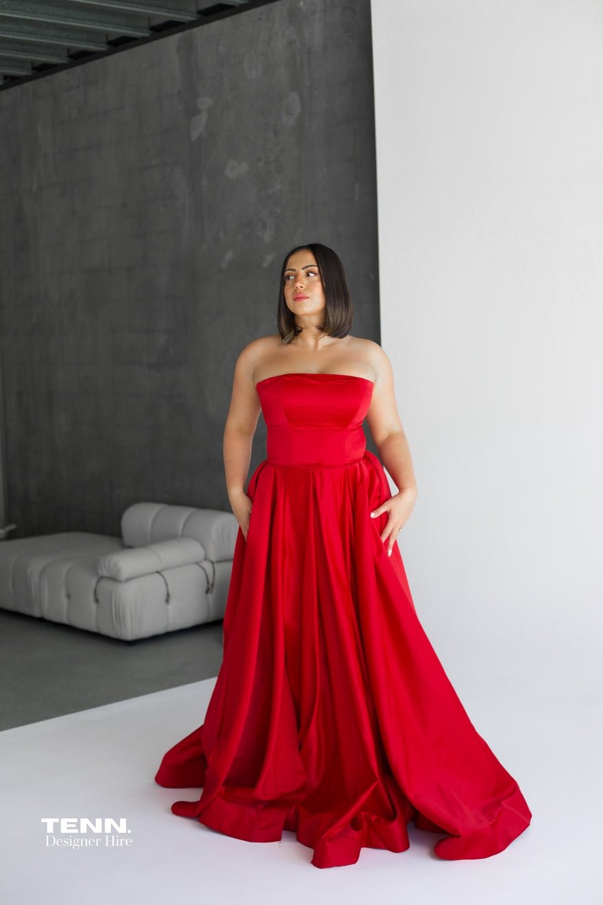 Lia Stublla Rosa Gown - Red photo 4