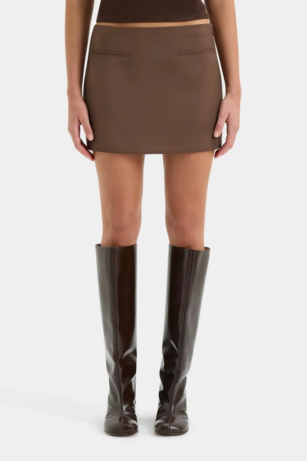 Sir The Label Bromley Bodice and Mini Skirt in Set Chocolate Size AU 8 photo 5