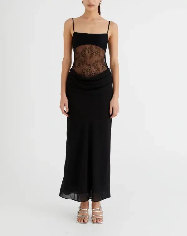 Benni Gabriel Maxi Dress Black Size 6 photo 4