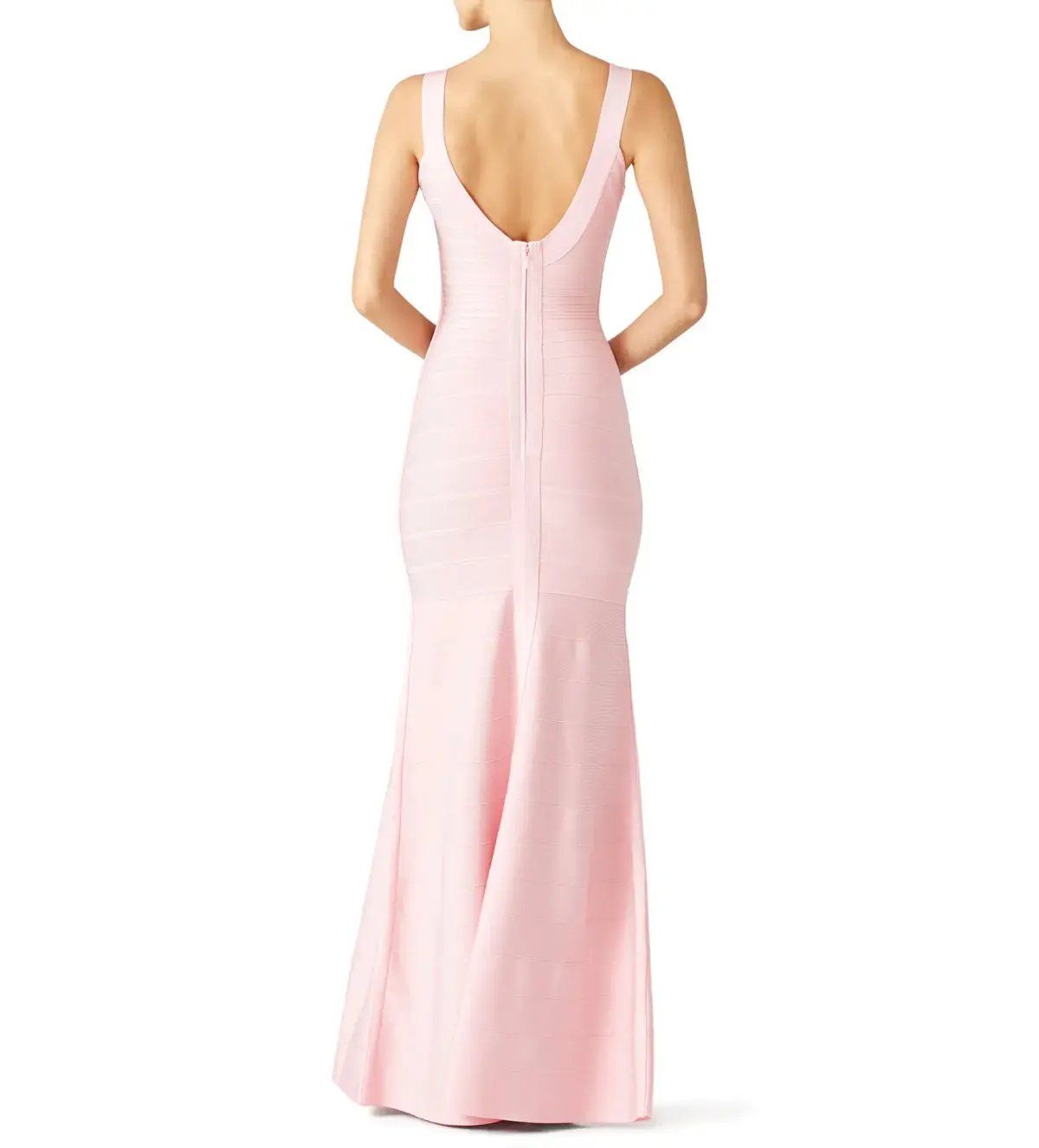 Herve Leger Ellen Bandage Gown Light Pink Size 6/S photo 2