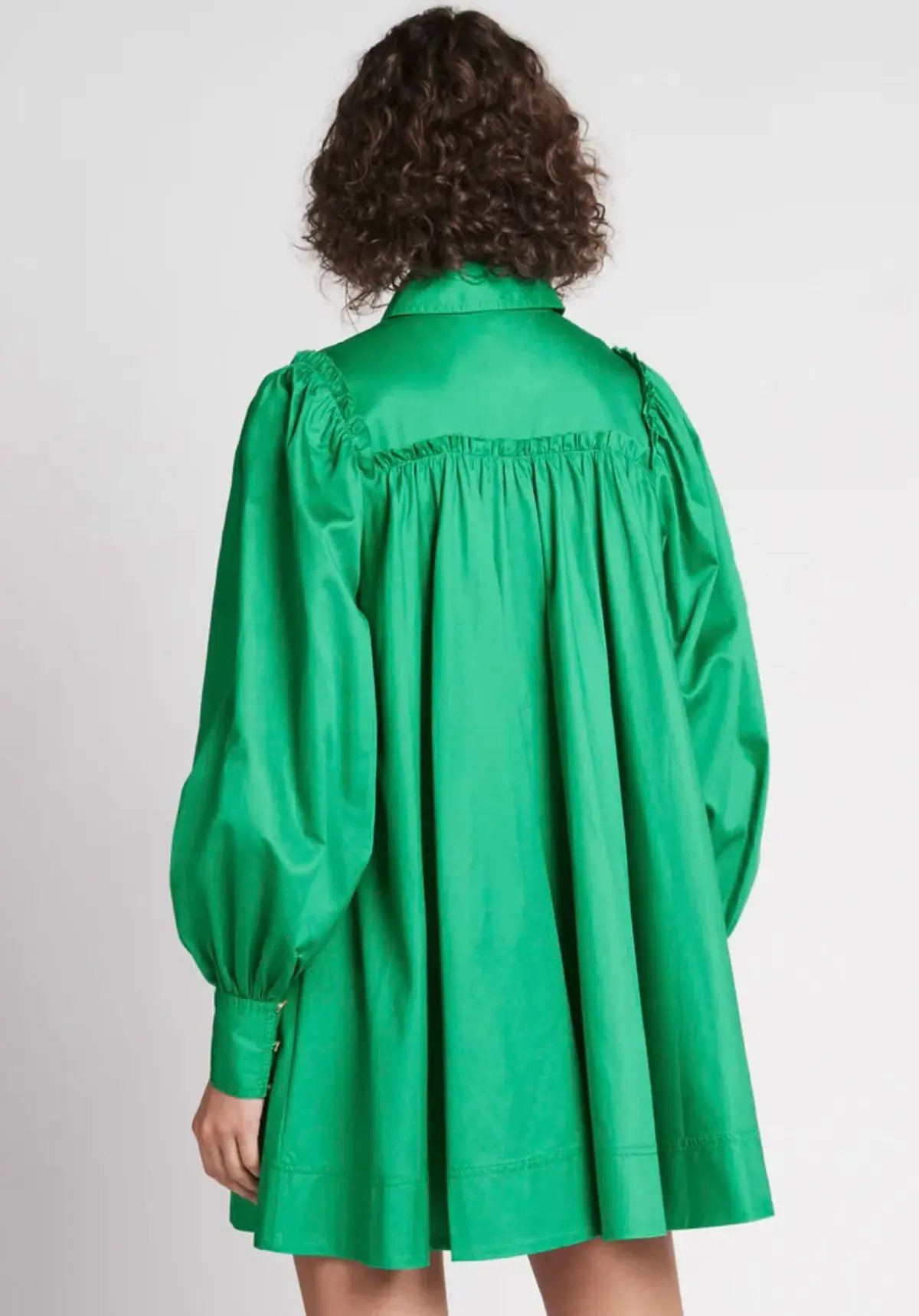 Aje Tidal Tucked Smock Mini Dress Green Size 8 photo 3
