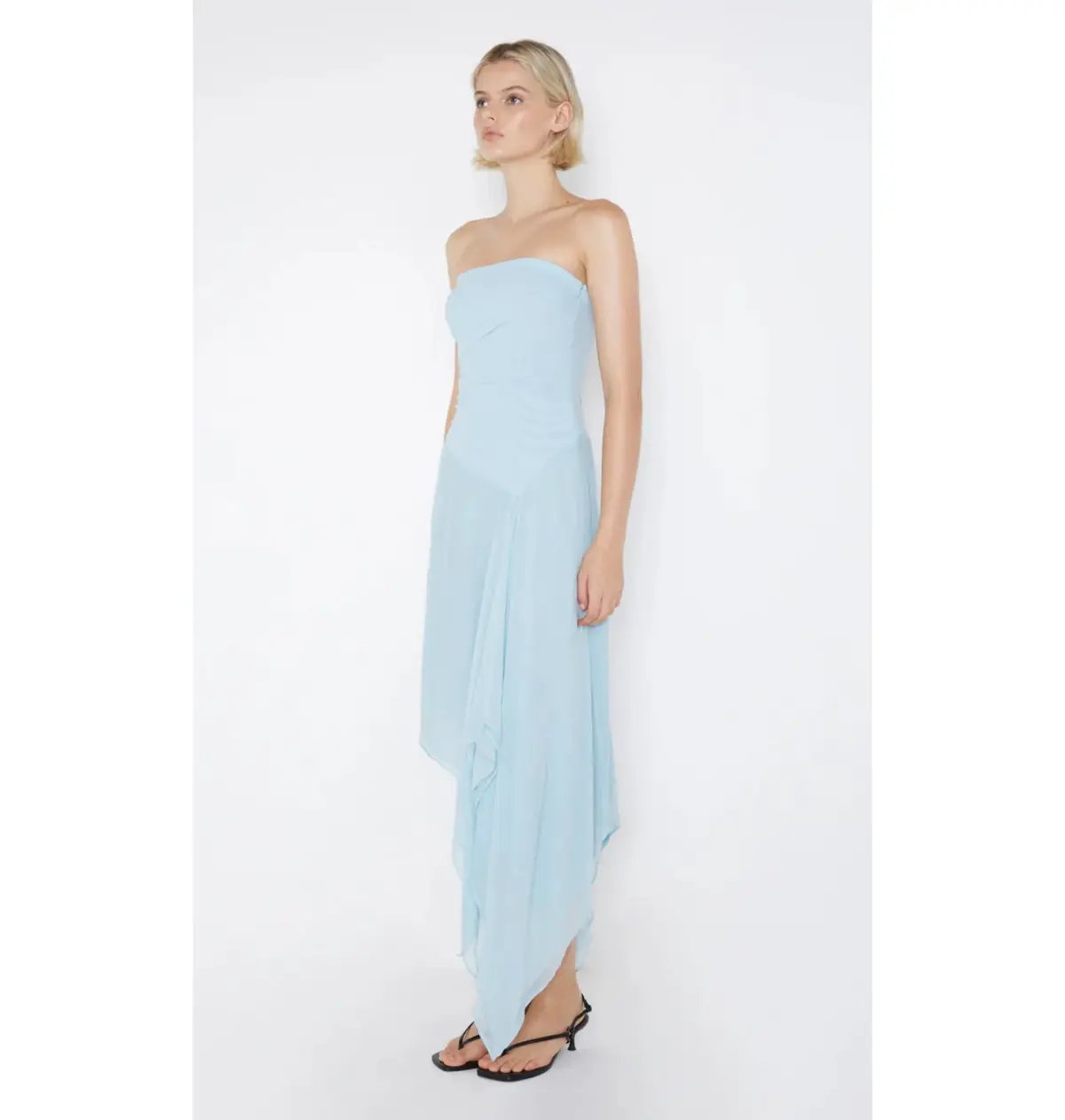 Bec & Bridge Elzette Strapless Midi Dress in Dolphin Blue Size AU 8 photo 2
