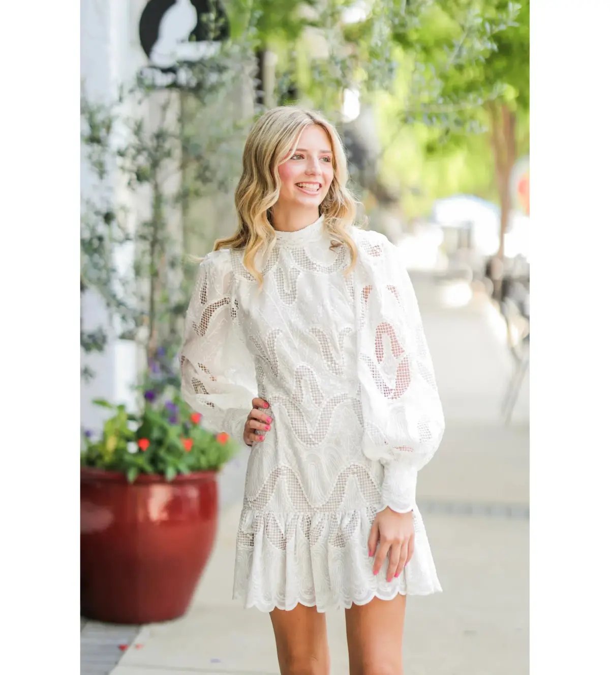 Elliatt Eliza Long Sleeve Mini Dress White Size AU 8 photo 5