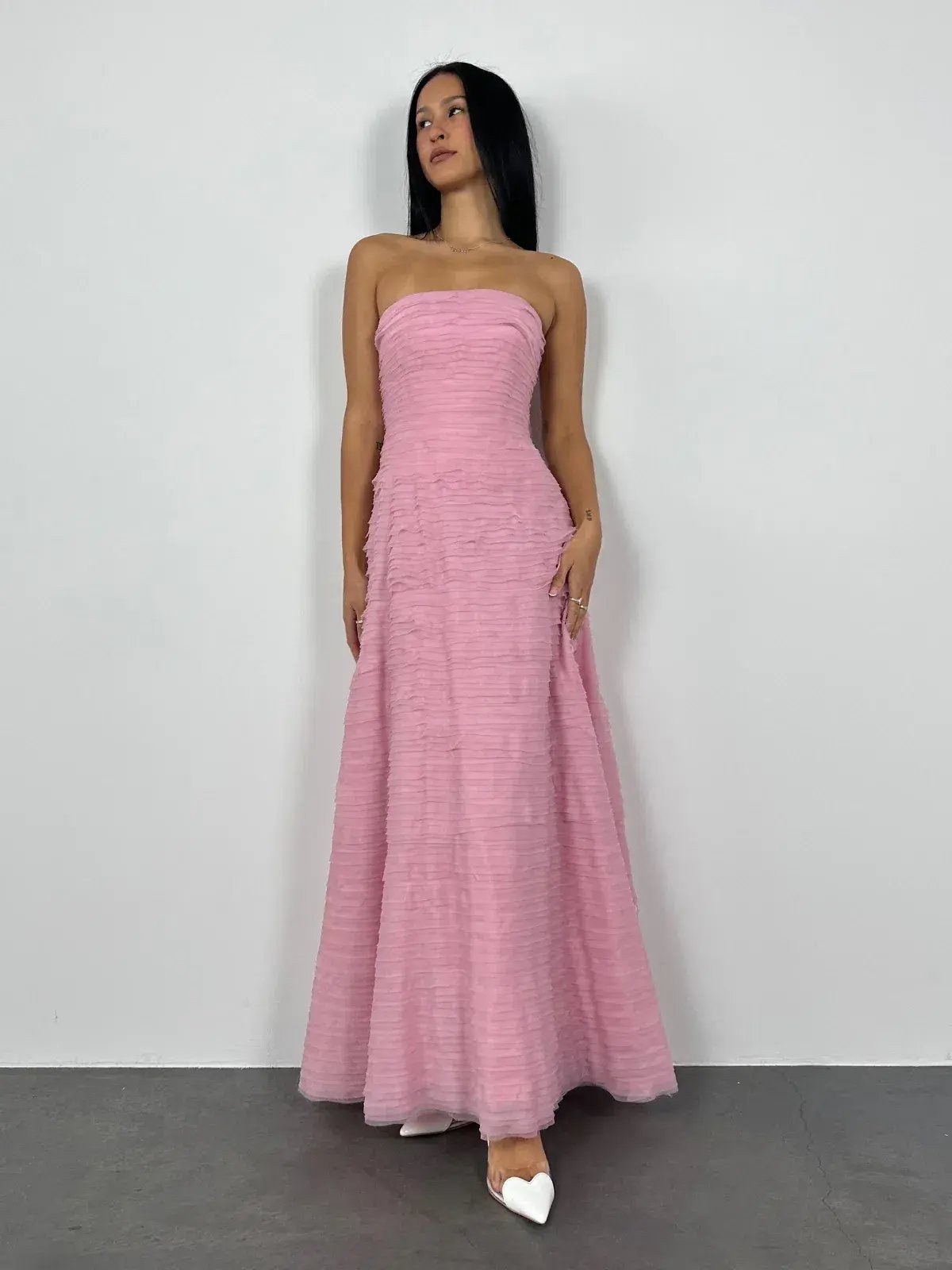 Aje Soundscapes Maxi Dress in Chalk Pink Size 6 photo 2