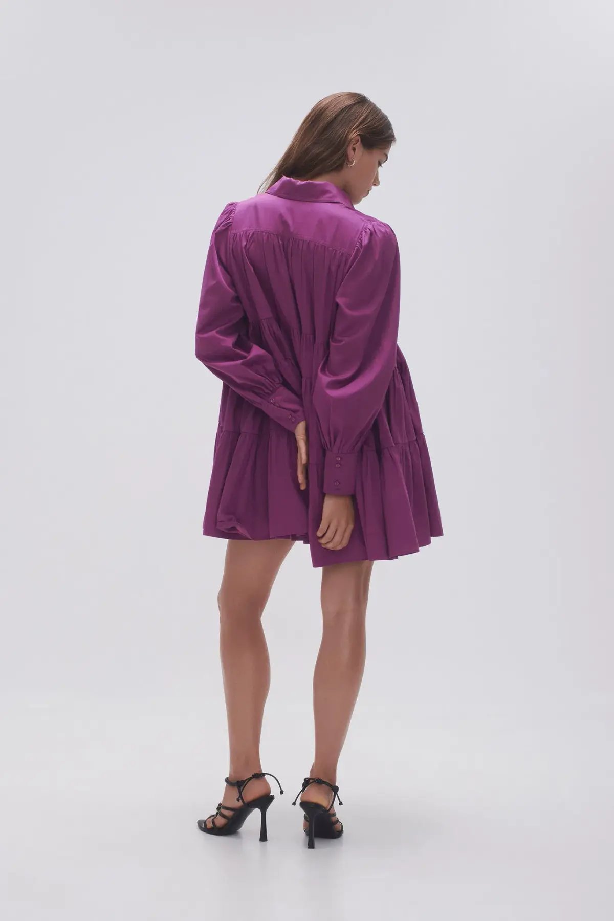 Aje Vie Smock Dress Plum Purple Size 12 photo 3
