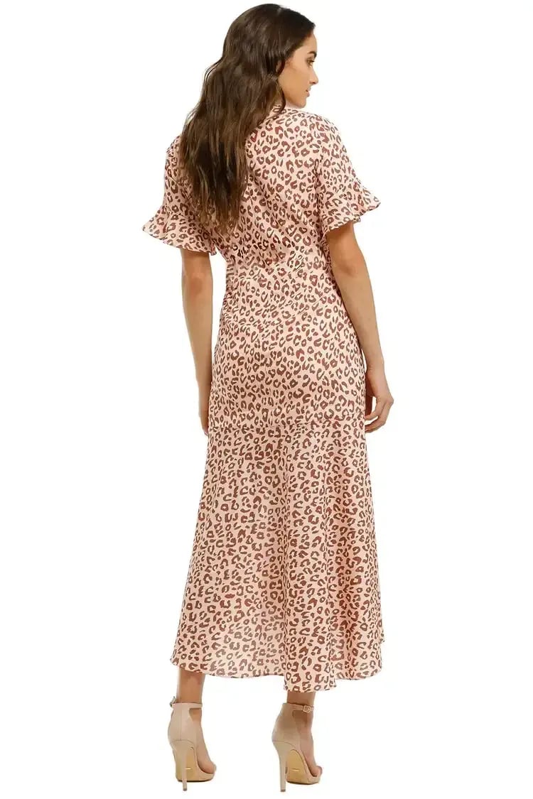 Pasduchas Saskia Split Midi Dress in Leopard Size 12 photo 2