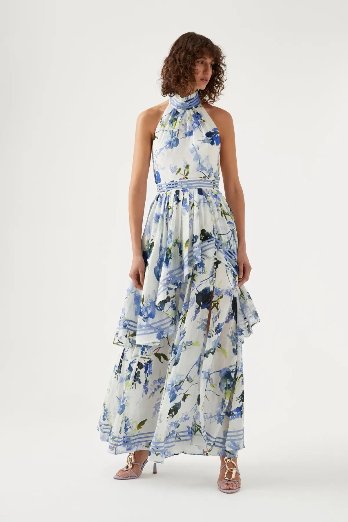 BARIANO Navy full length formal dress photo 28