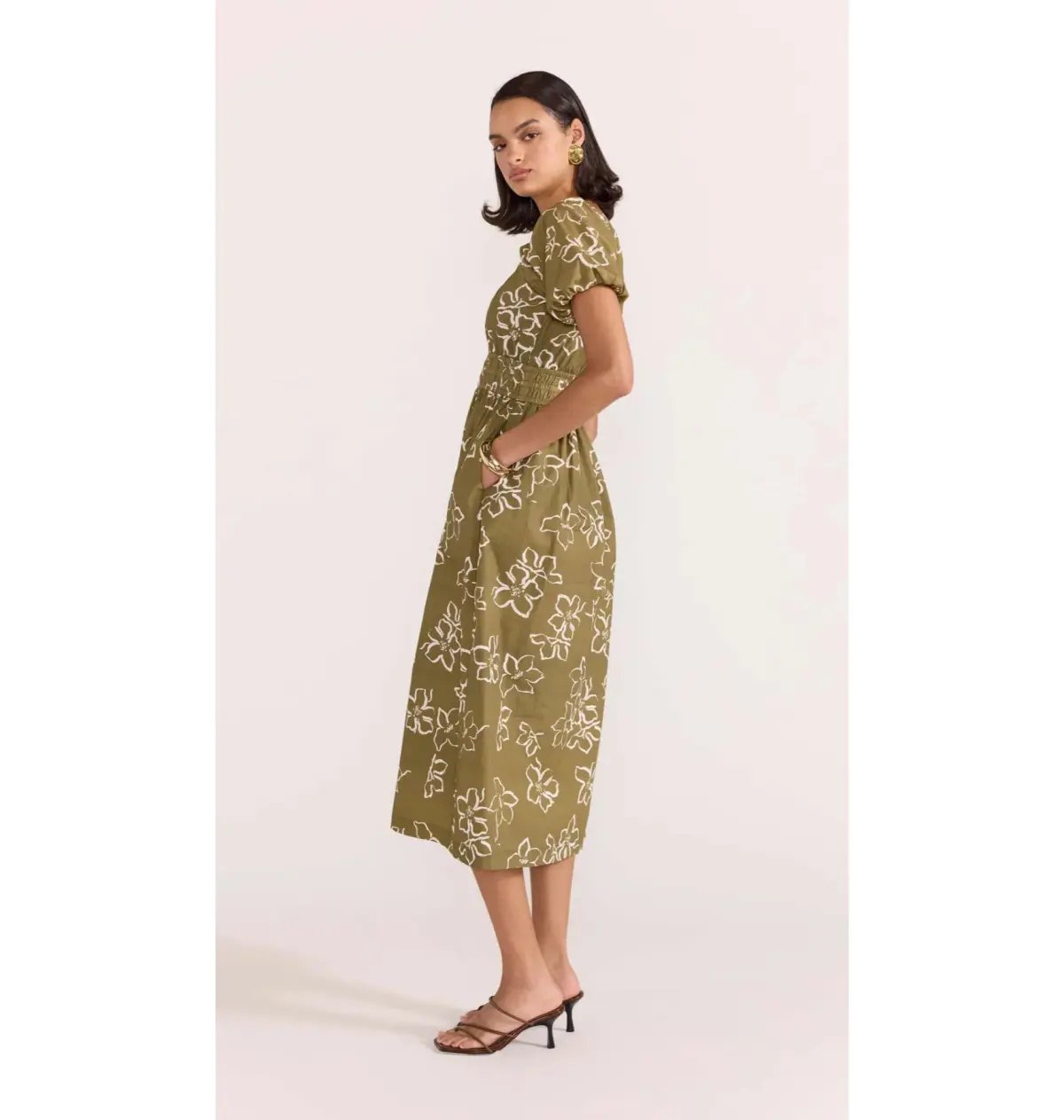 Staple The Label Ines Midi Dress Floral Size 8 photo 2