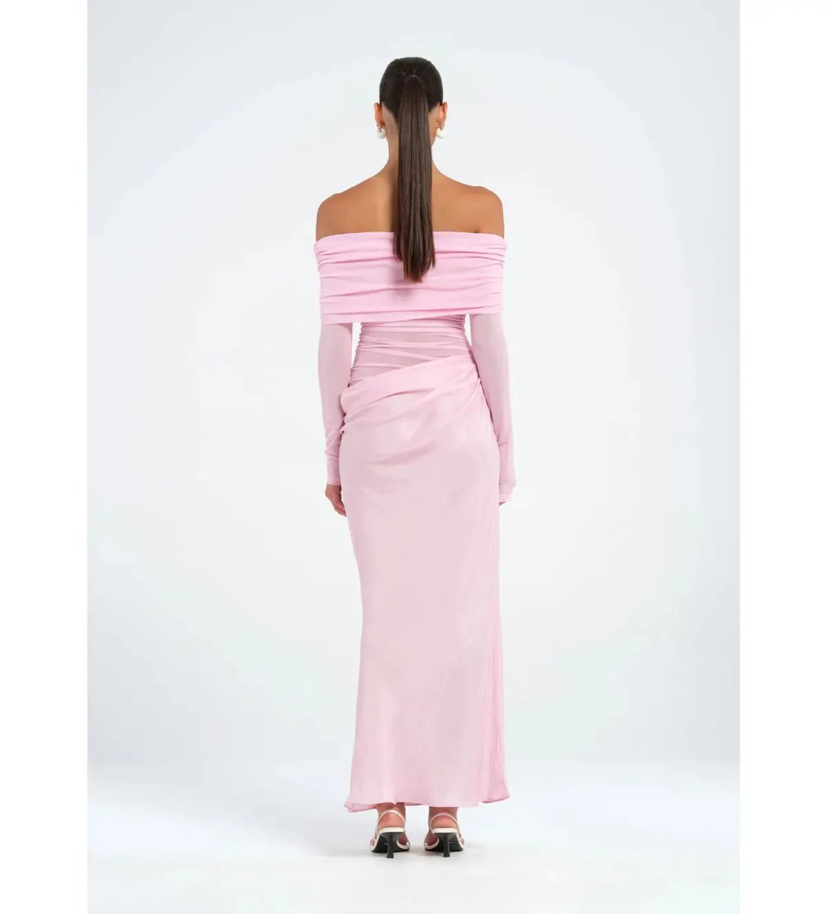 Benni Yasmin Off Shoulder Maxi Baby Pink Size 6 photo 3