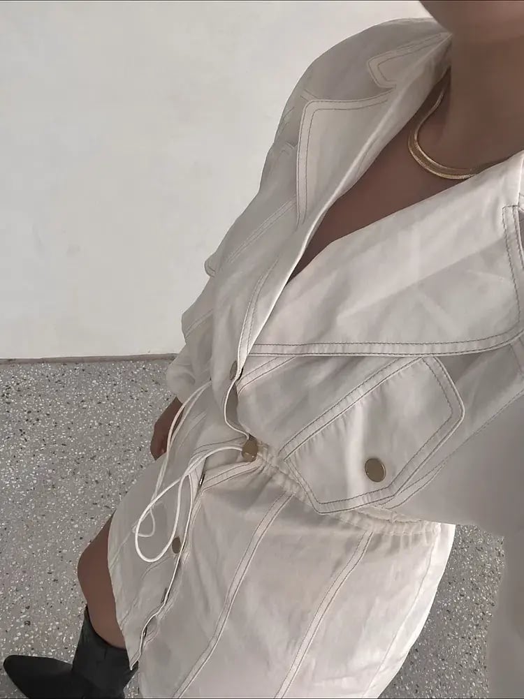 Aje Prima Trench Dress White Size 6 photo 3