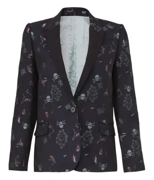 Zadig & Voltaire Blazer Victor Jac Tattoo Print Size 8 photo 3