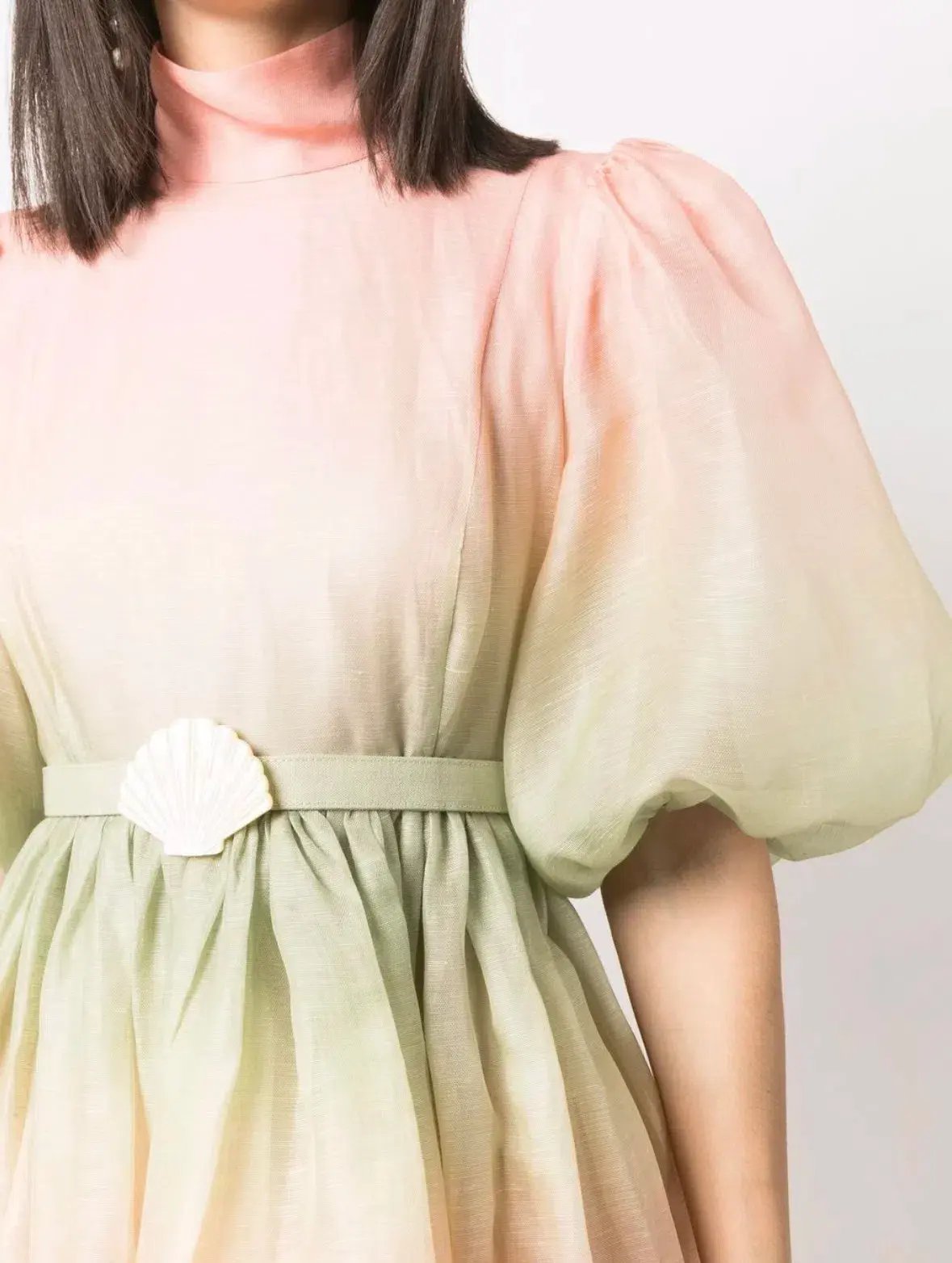 Zimmermann Postcard Puff Sleeve Midi Dress Ombre Watermelon Size 3 / AU 14 photo 2