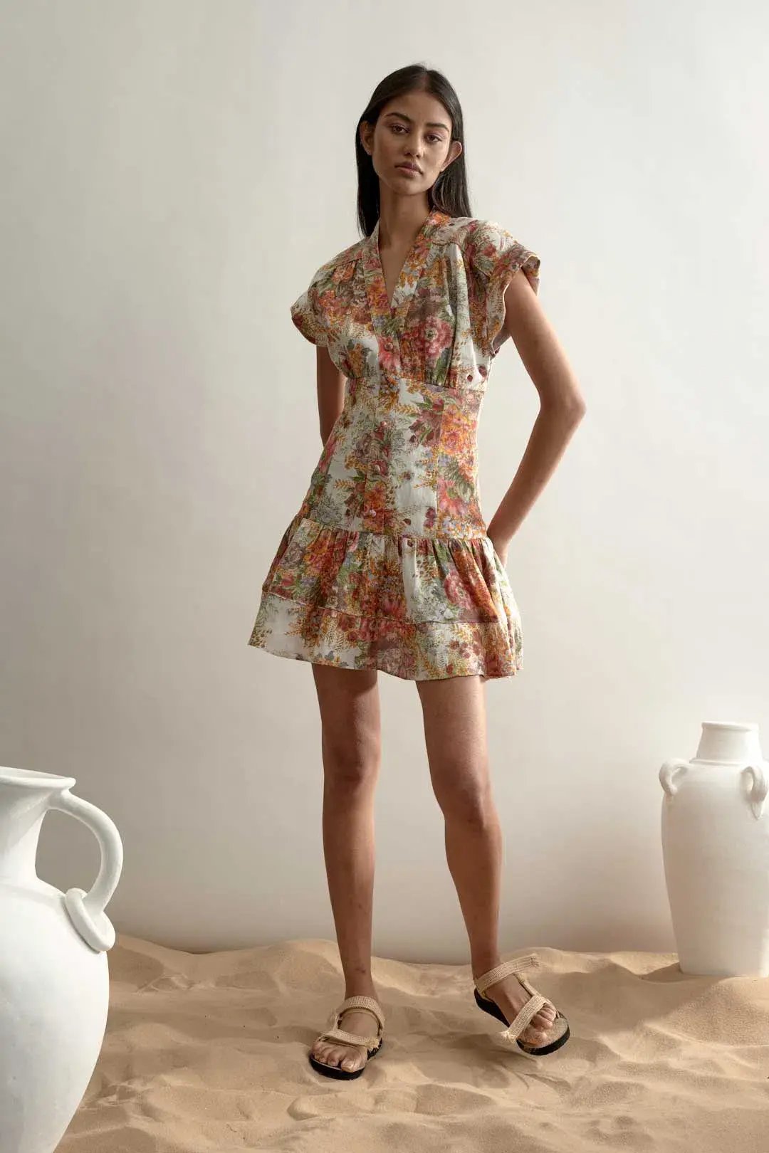 Alémais Sylvia Mini Dress Pastel Print Size 6 photo 2