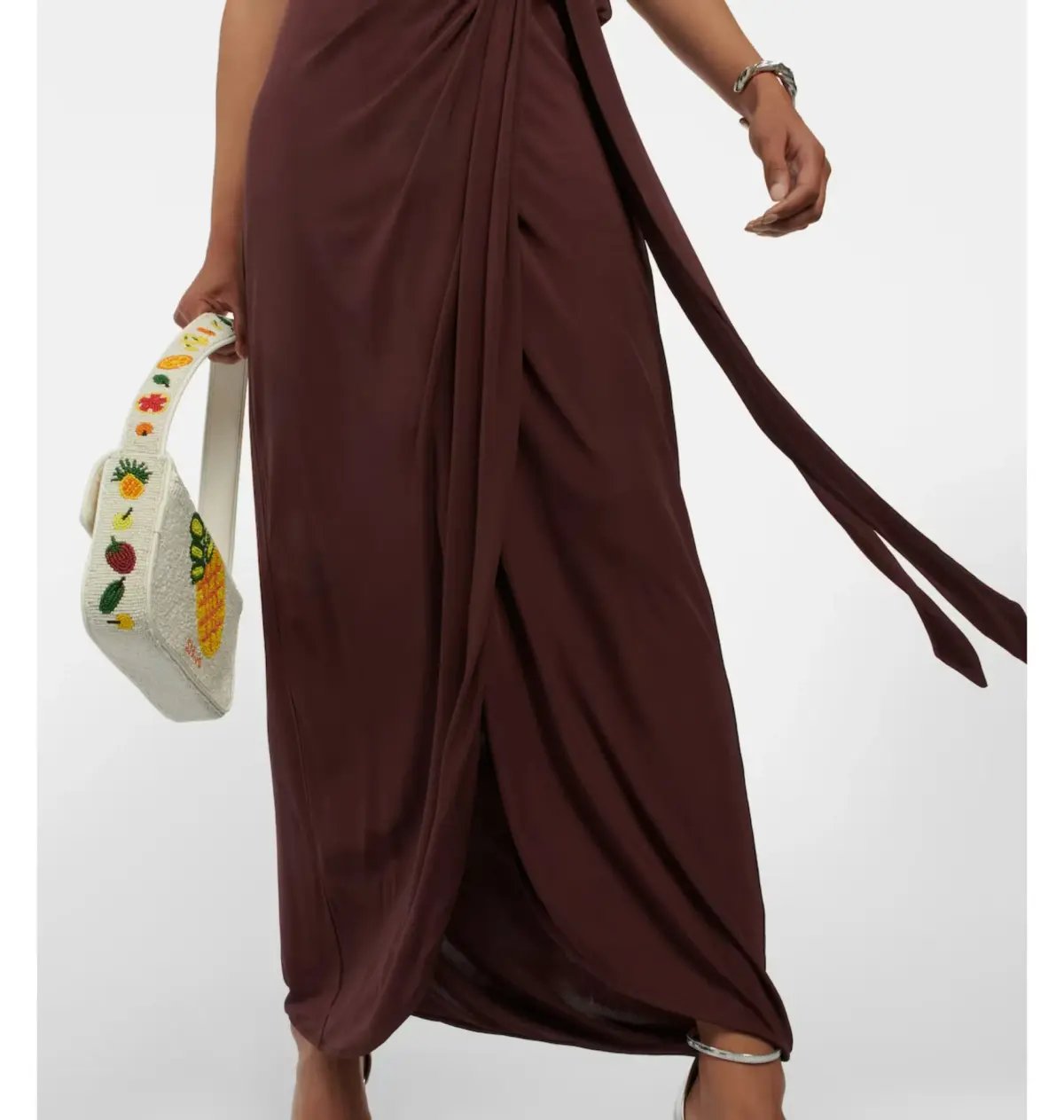 Staud Halterneck Dress Brown Size AU 6 photo 4