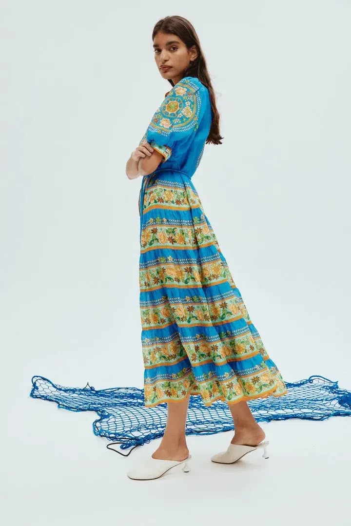 Alemais Lindah Tiered Midi Dress Floral Size 12 photo 2