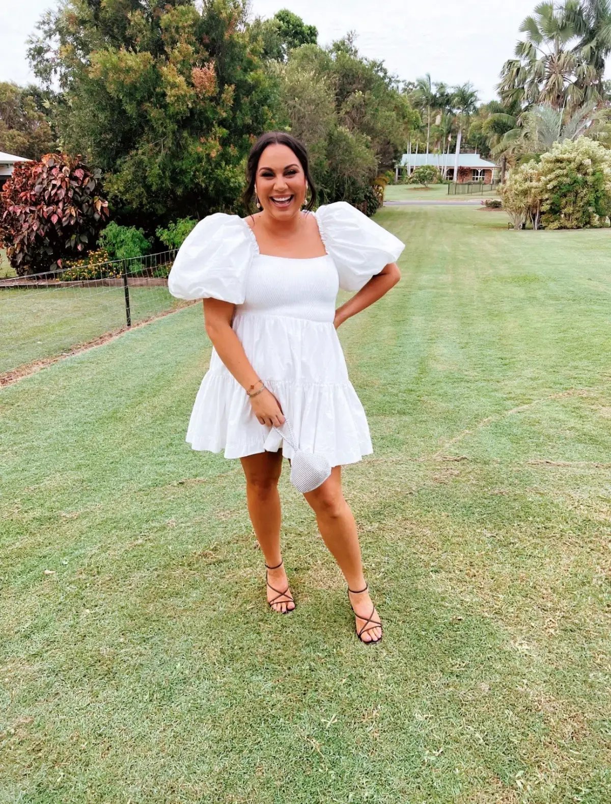 Aje Casa Puff Sleeve Mini Dress Ivory Size 12 photo 2