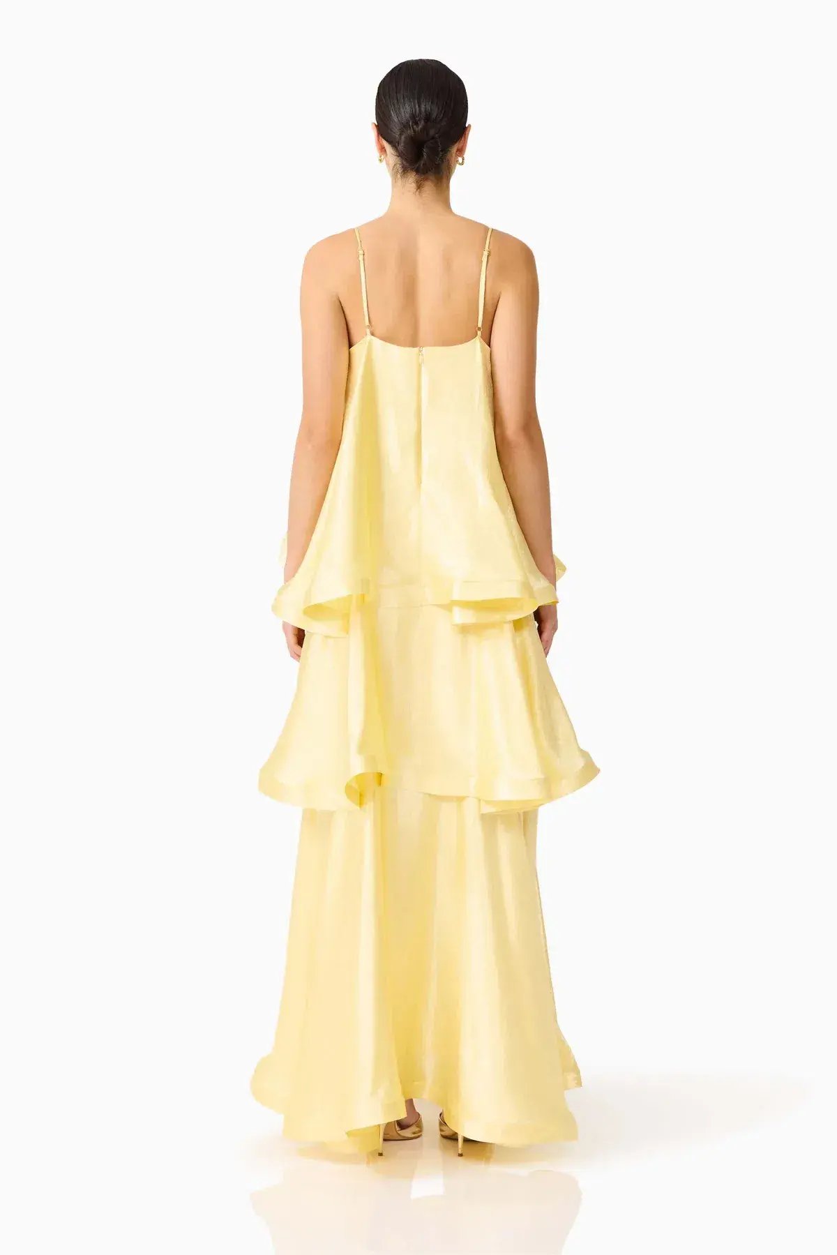 Elliatt Tilly Tiered Maxi Dress Butter Yellow Size L/AU 12 photo 3