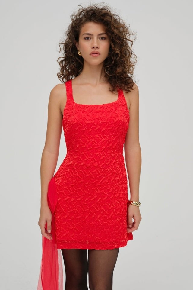 FOR LOVE & LEMONS FROSTED ORGANZA MINI DRESS - RED photo 2
