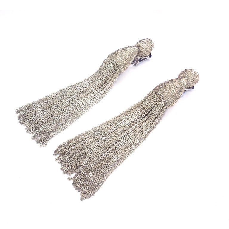 Oscar De La Renta Chain Tassel Earrings photo 2