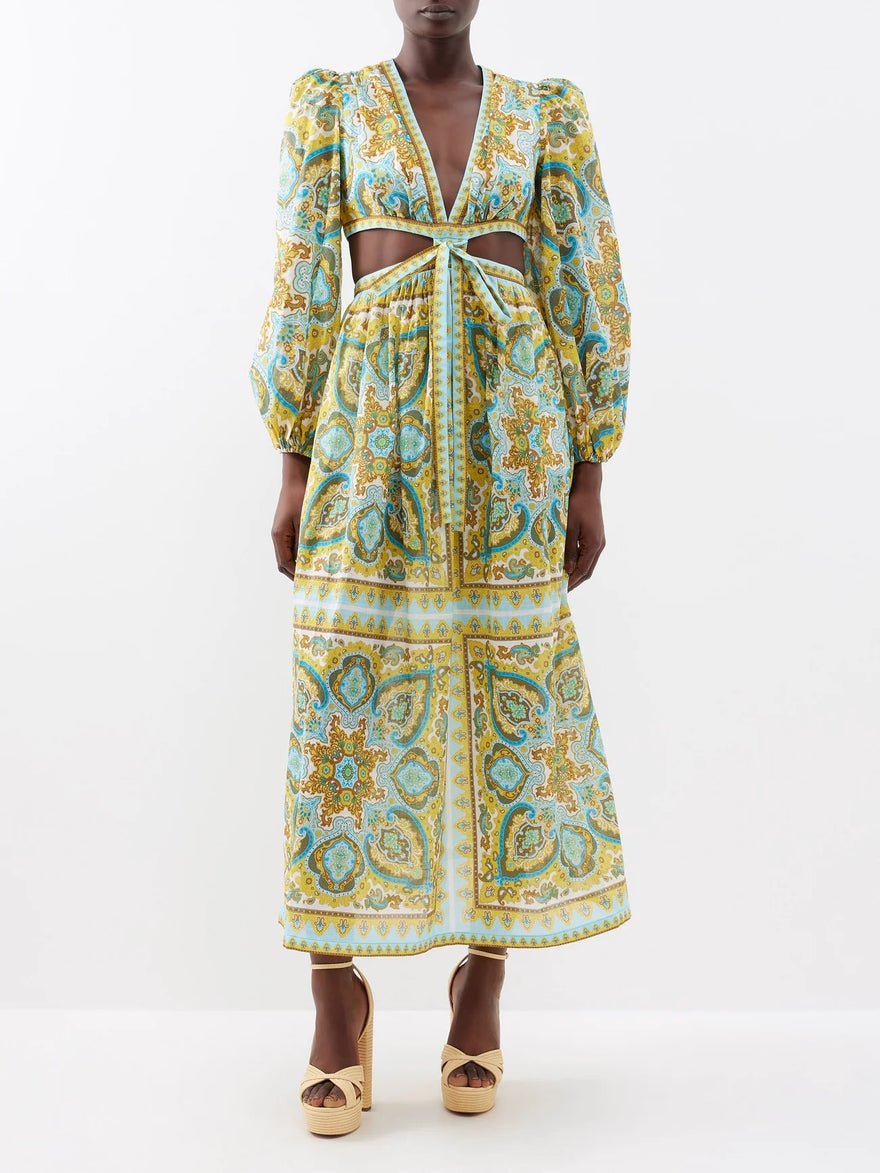 Zimmermann Halcyon Tie Front Midi Dress photo 2
