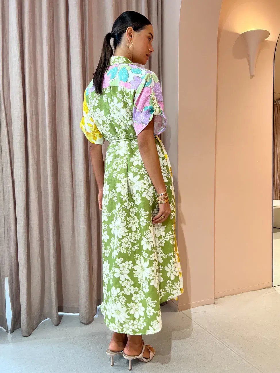 Alemais Elora Patchwork Shirtdress Multi Floral Size 6 photo 3