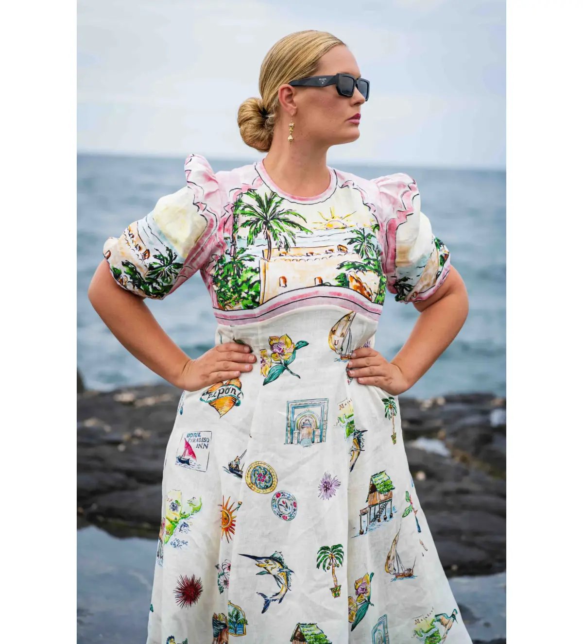 Alemais Sunset Midi Dress Print Size 16 photo 2