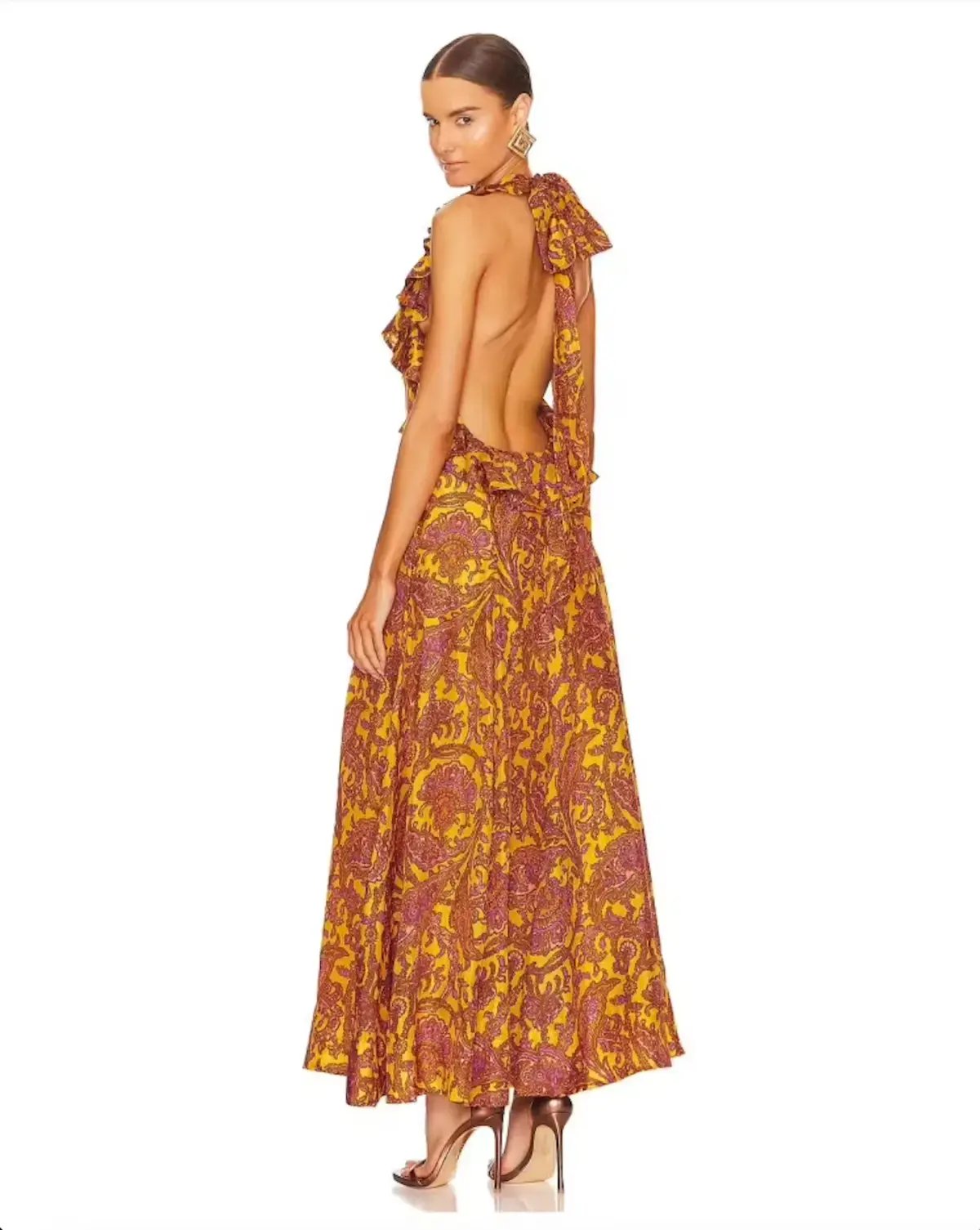 Zimmermann Tiggy Halter Long Dress Print  | Size 0 photo 2
