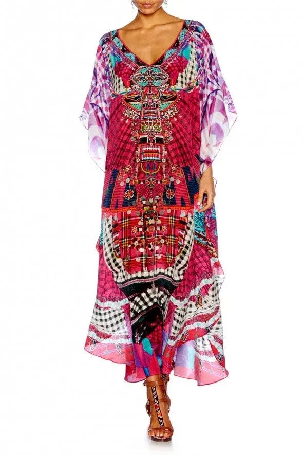 Camilla Discotheque Long V Neck Kaftan Print Size 16 photo 5