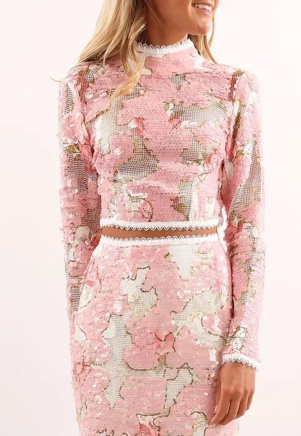 Asilio Luck Be A Lady Top & Skirt Set Sequin Size 10 photo 2