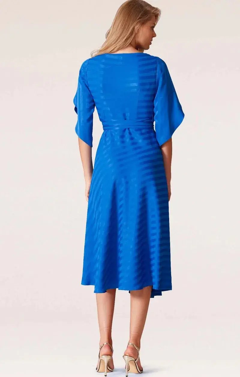 Sacha Drake Hanworth House Wrap Midi Dress in Cobalt Size 14 photo 3