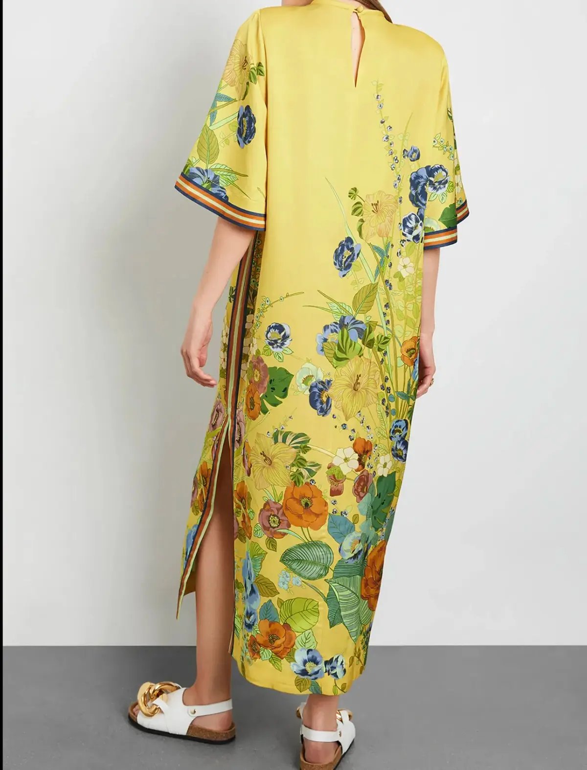 Alemais Cresida Midi Dress Yellow Floral Size 8 photo 3