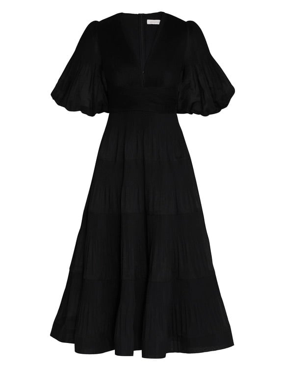 Zimmermann Pleated Midi Dress - Black photo 3