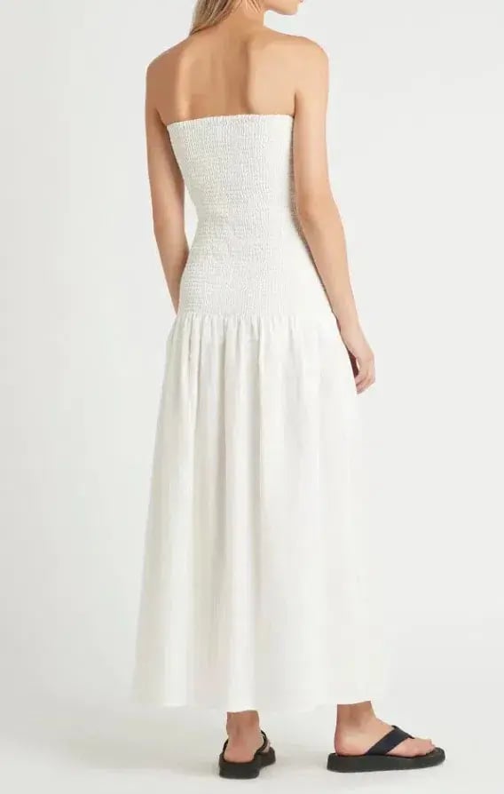 Sir The Label Madelyn Strapless Midi Dress in Ivory Size 1 / AU 8 photo 2