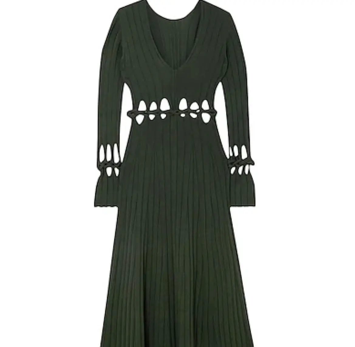 Dion Lee Braid Long Sleeve Reversible Dress Green Size 6 photo 4