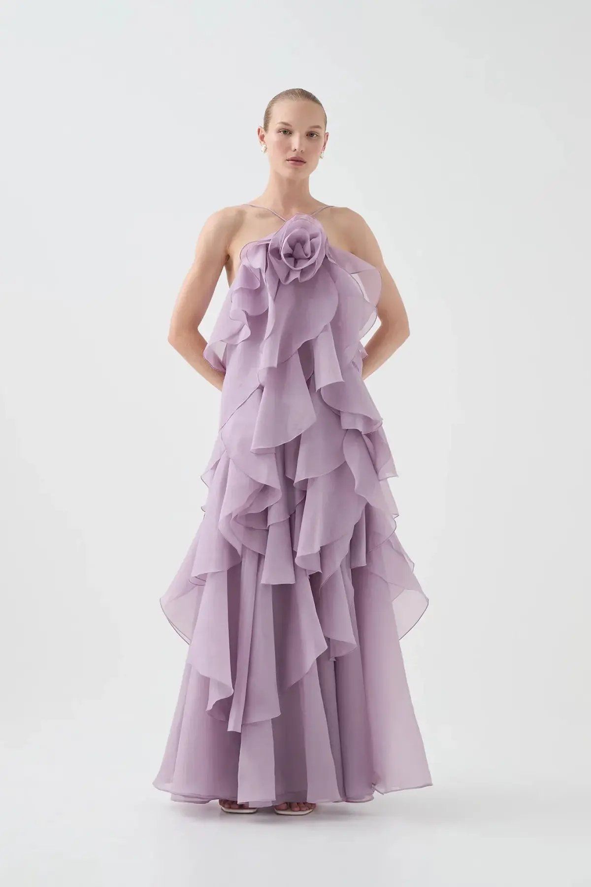 Aje Pandorea Layered Maxi Dress in Lilac Size AU 12 photo 3