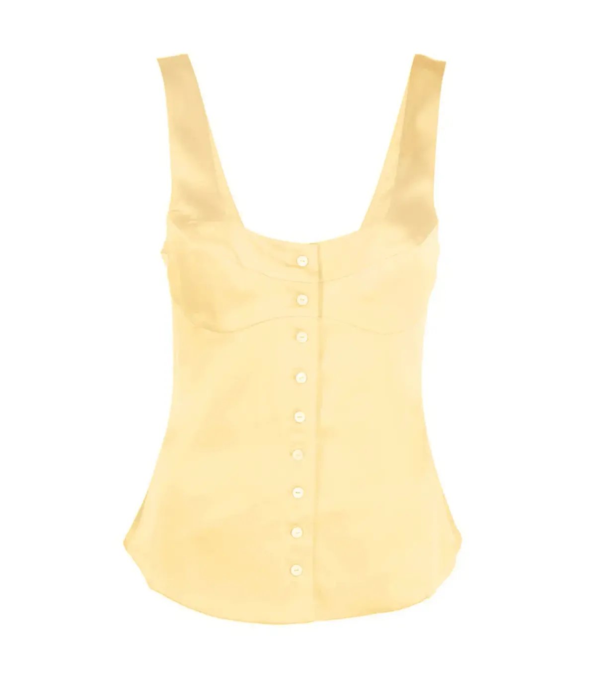 Maison Essentiele Button Down Vest Size XS and Straight Leg Pant Size S Set in Pale Yellow photo 4