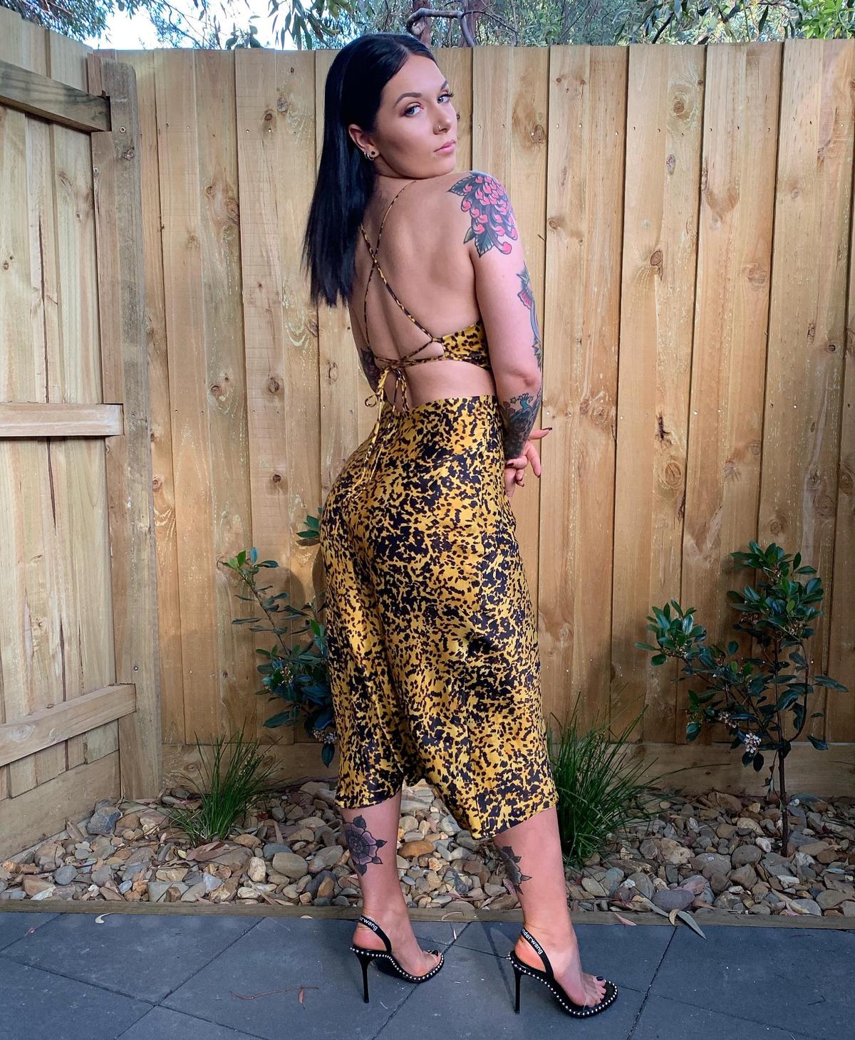 Bec & Bridge Turtle Rock Midi Dress Gold/Black Size AU 8 photo 3